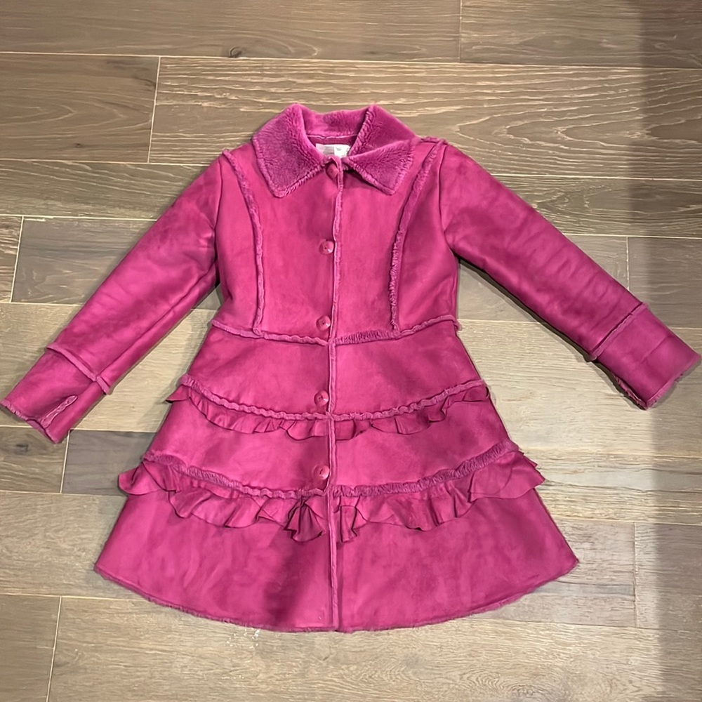 Widgeon fuchsia faux fur coat